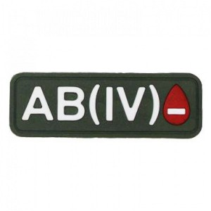 Патч ПВХ "Группа крови" AB (IV) Rh- (25х72 мм) / Олива / арт.19403 [STICH PROFI]